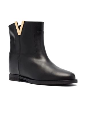 Black calf leather ankle boots VIA ROMA 15 | 2576NERO